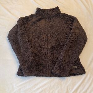 Black Diamond Fuzzy Textured Fleece Jacket, sz M